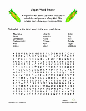 Vegan Word Search