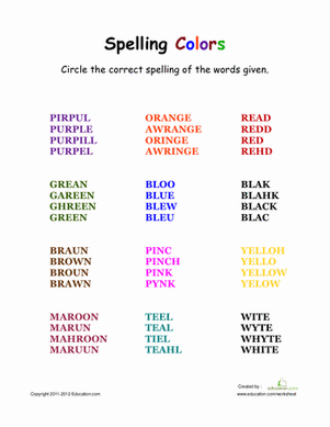 Spelling Colors