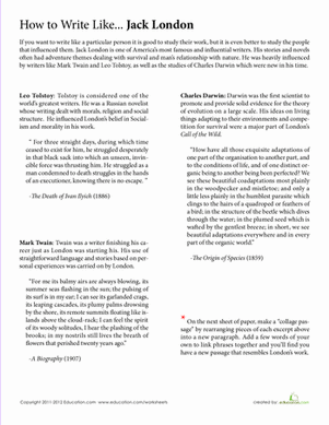 How to Write Like Jack London
