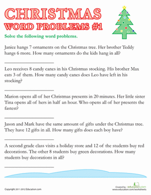 Christmas Word Problems #1