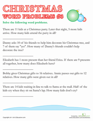 Christmas Word Problems #3