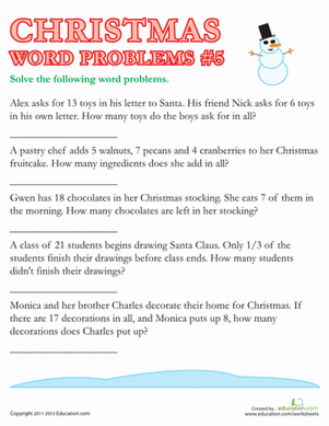 Christmas Word Problems #5