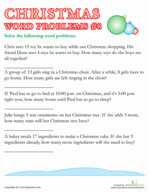 Christmas Word Problems #8