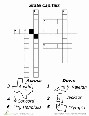 State Capitals Crossword 6