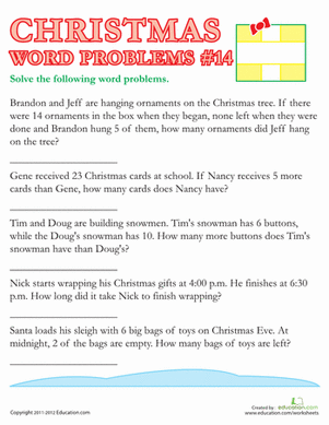 Christmas Word Problems #14