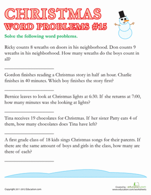 Christmas Word Problems #15