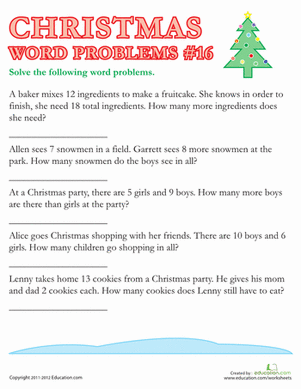 Christmas Word Problems #16