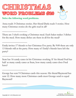 Christmas Word Problems #20