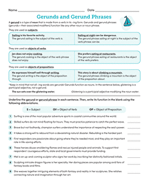 Gerunds and Gerund Phrases