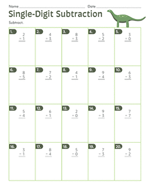 Single-Digit Subtraction