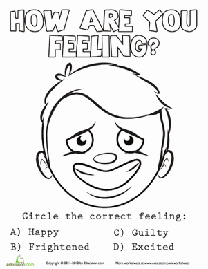 Emotions Coloring Sheet #3