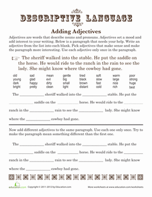 Adding Adjectives