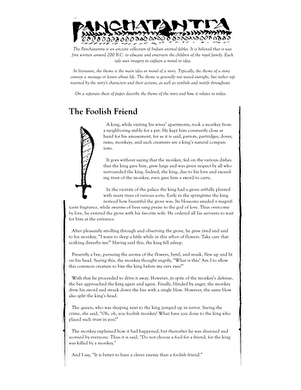 Panchatantra: "The Foolish Friend"