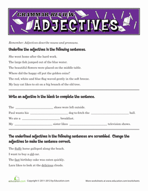 Grammar Review: Adjectives