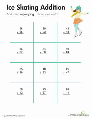 Ice Skating: Two-Digit Addition with Regrouping