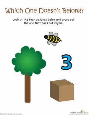 Odd Word Out: Rhyming Words With Bee
