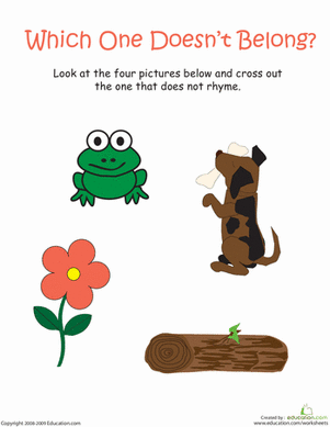 Odd Word Out: Rhyming Words With Dog