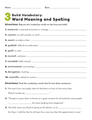Build Vocabulary: Word Meaning and Spelling #3