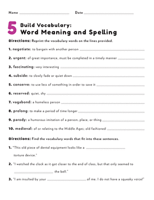 Build Vocabulary 5