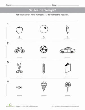 Color & Compare: Ordering Weight