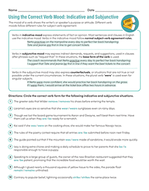 Using the Correct Verb Mood: Indicative and Subjunctive