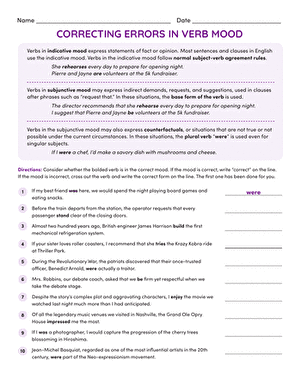 Correcting Errors in Verb Mood