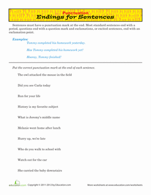 Punctuation: Ending Sentences