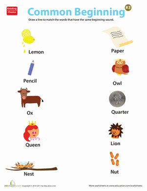 Common Beginning Sound: 3