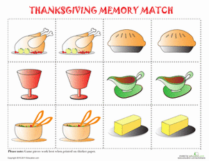 Thanksgiving Memory Game