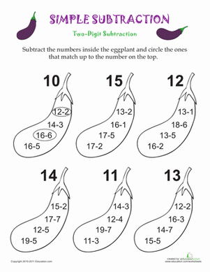 Simple Subtraction Eggplants