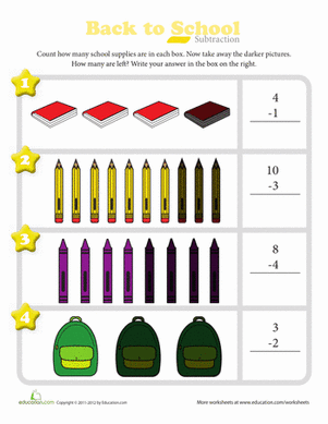Back to School Subtraction