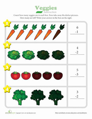 Veggies Subtraction 
