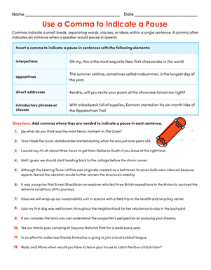 Use a Comma to Indicate a Pause