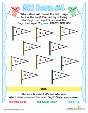 Ski Race Math Facts #4