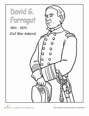 David G. Farragut Coloring Page