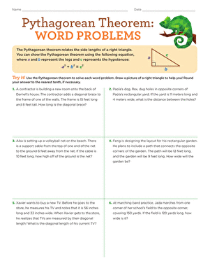 Pythagorean Theorem: Word Problems