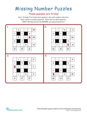 Math Grid Puzzlers