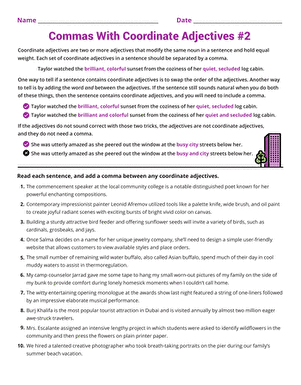 Commas With Coordinate Adjectives #2