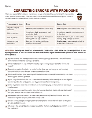 Correcting Errors With Pronouns
