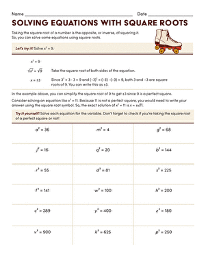 Solving Equations With Square Roots