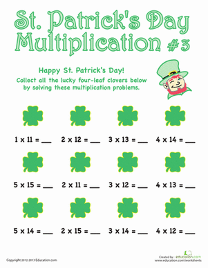 St. Patrick's Day Multiplication #3