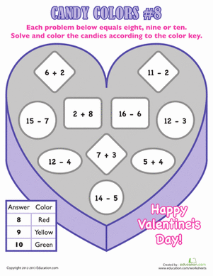 Valentine's Day Math Facts #8