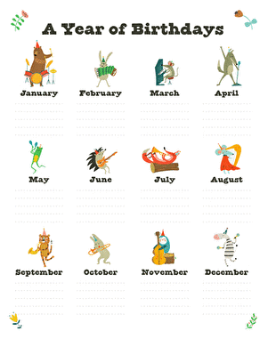 Template: A Year of Birthdays