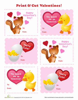 Cute Printable Valentines!