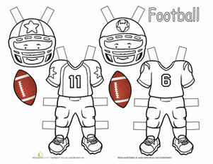 Football Paper Dolls