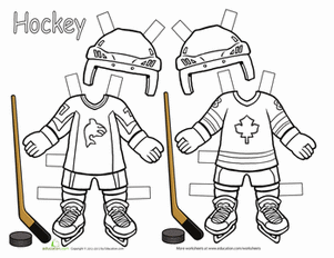 Hockey Paper Dolls