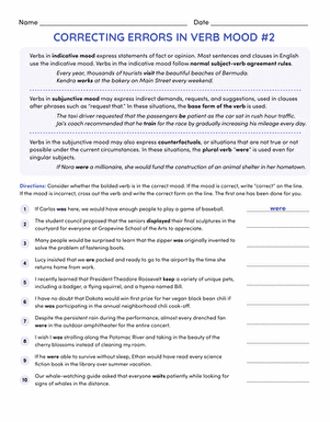 Correcting Errors in Verb Mood #2