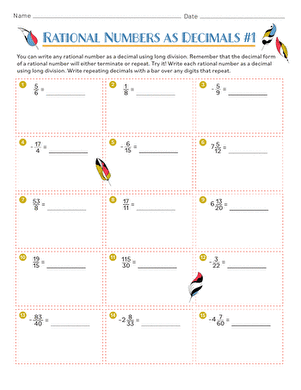 Rational Numbers as Decimals #1