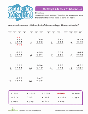 Math Riddles: Triple Digits
