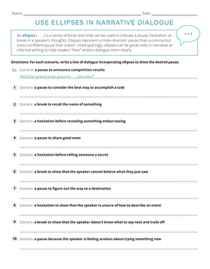 Use Ellipses in Narrative Dialogue